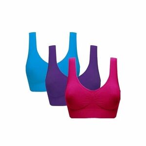 Women's Seamless Sports Bra Set - Blue, Purple, Pink